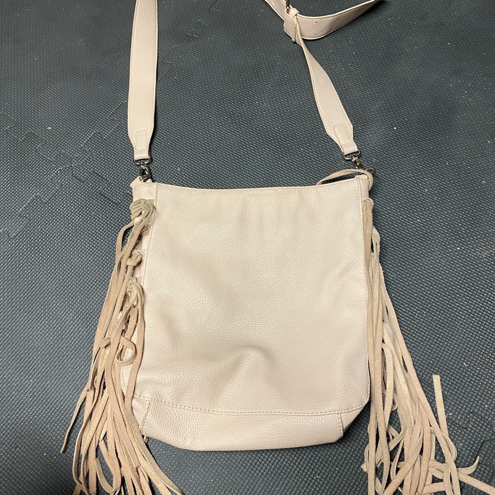 Blush boho crossbody with tassels